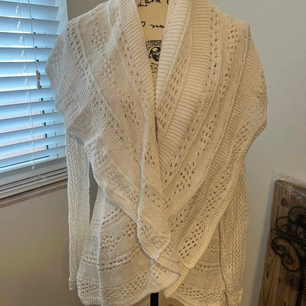 Shawl Collar Boston Proper Crochet Sweater